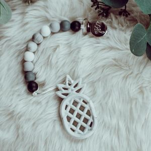 Clip On Teether- Marble Pineapple